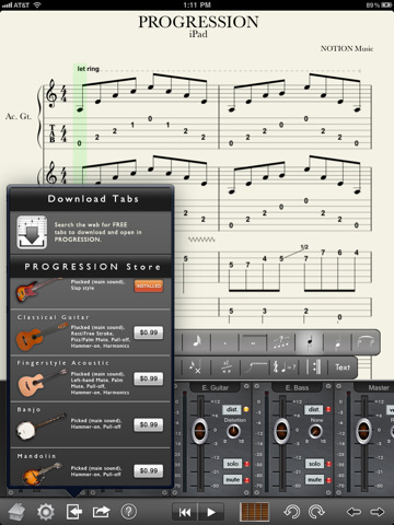 iPad guitar tab editor